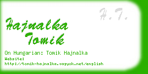 hajnalka tomik business card